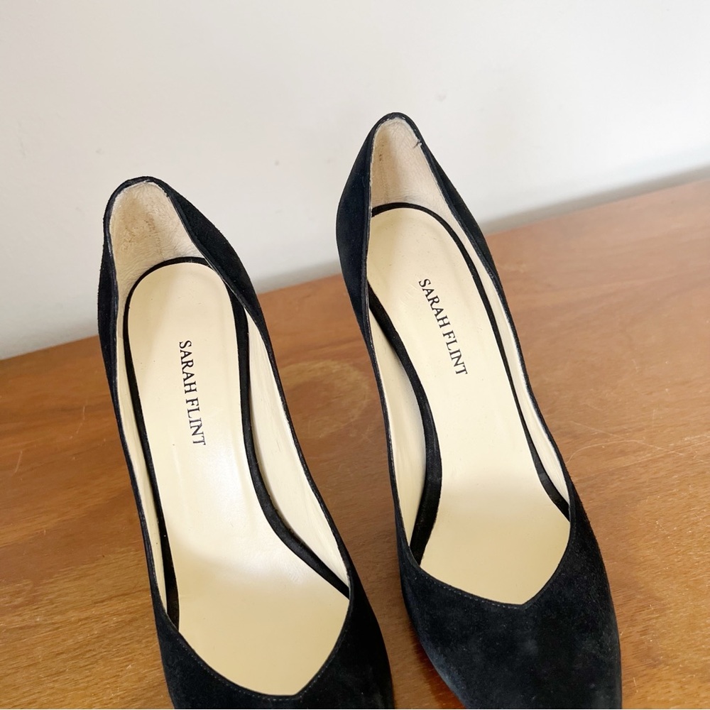 Sarah Flint • Perfect Jay Pump 100 in Black Suede leather heels pointed toe - Picture 6 of 14